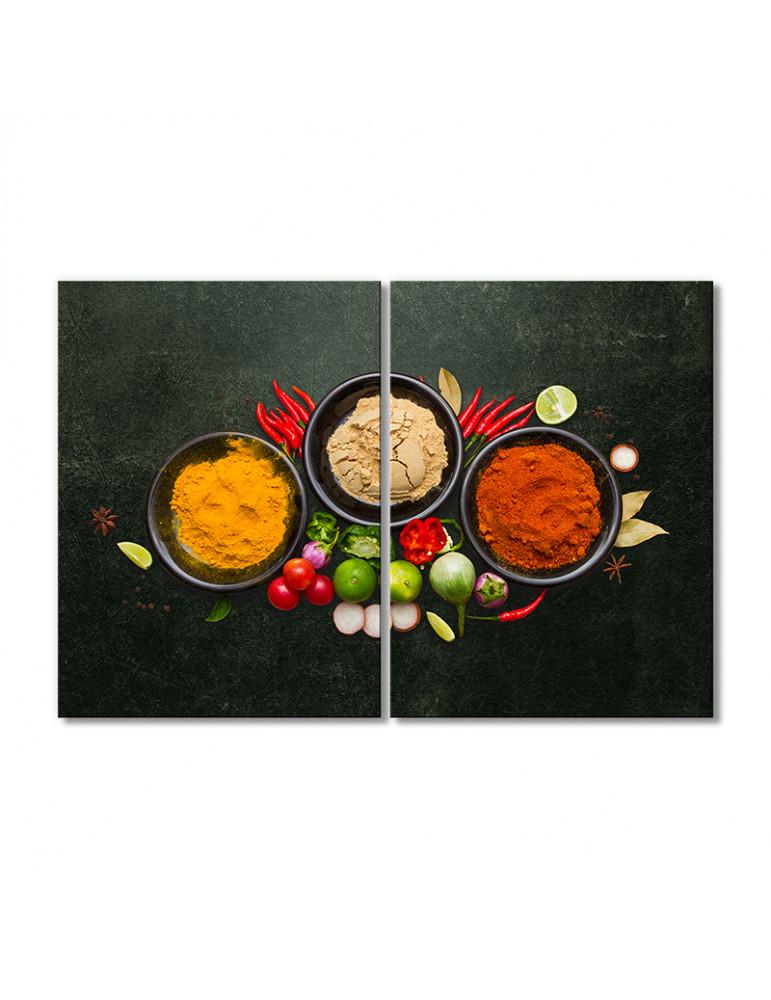 Картина модульная Рецепт карри 2 модуля 40х60 см