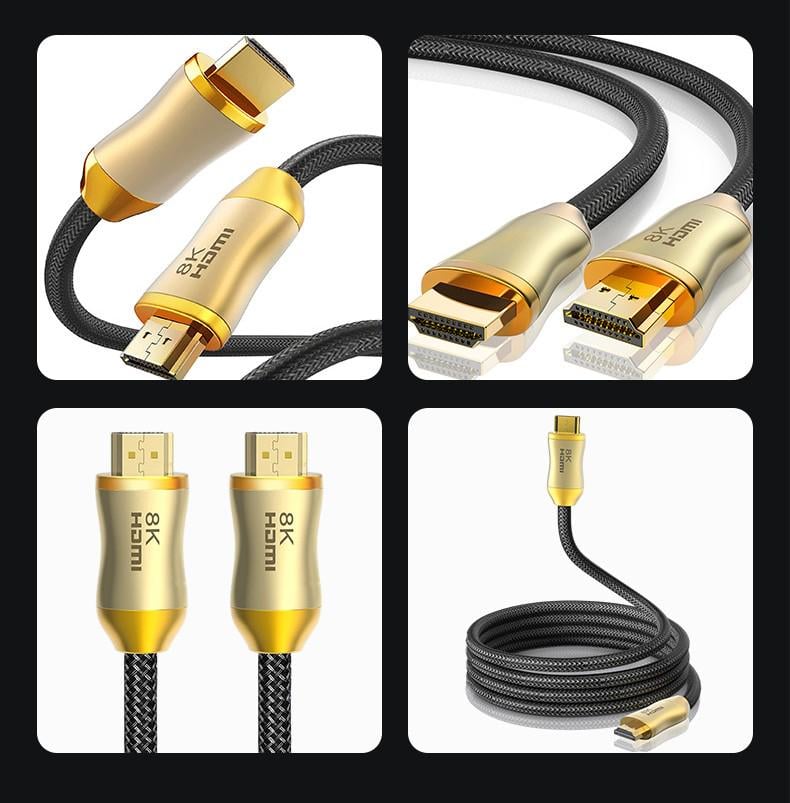 Кабель надшвидкісний плетений нейлоновий 8K HDMI 2,1 3D HDR 60 Гц 48GBPS HD803 4K 120 Гц HDMI 7680x4320 1,5 м (0037) - фото 2 Кабель надшвидкісний плетений нейлоновий 8K HDMI 2,1 3D HDR 60 Гц 48GBPS HD803 4K 120 Гц HDMI 7680x4320 1,5 м (0037) - фото 2