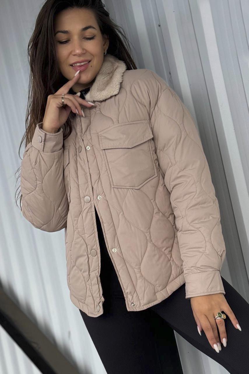 Куртка жіноча демісезонна M Темно-бежевий (194542)