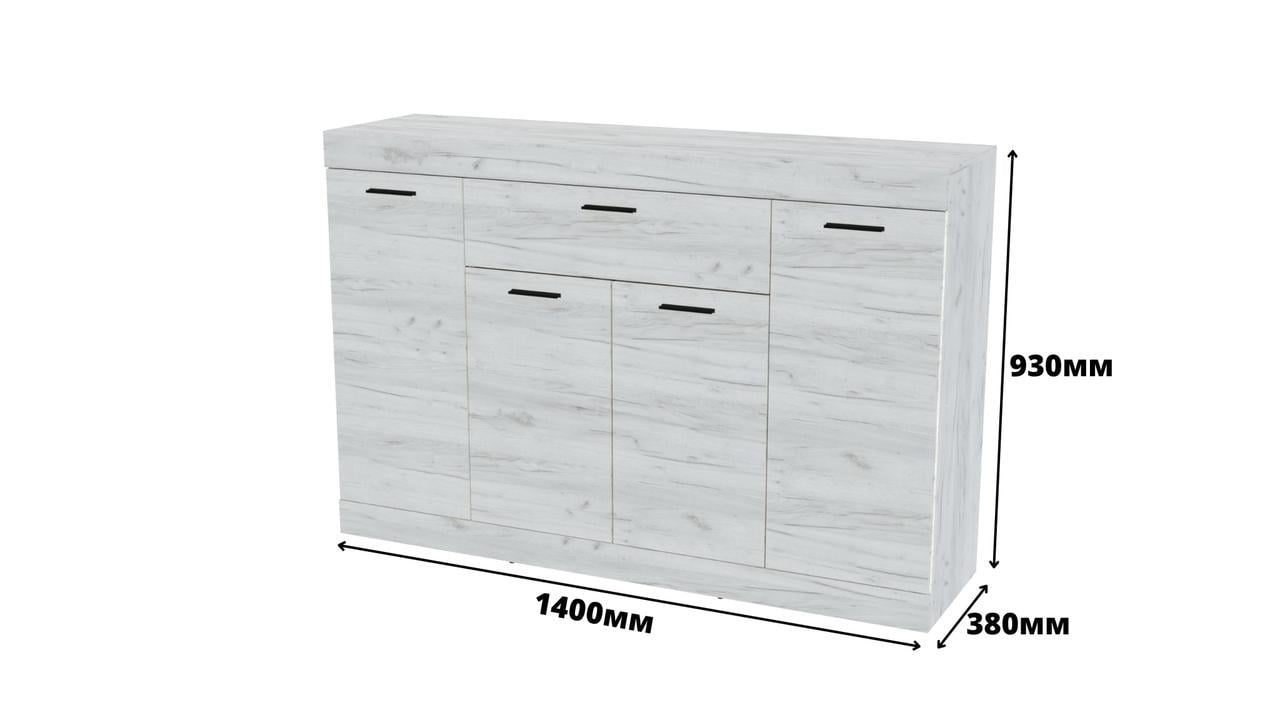 Комод Эверест с дверью и ящиком Соната-7 140х38х94 см - фото 4 Комод Эверест с дверью и ящиком Соната-7 140х38х94 см - фото 4