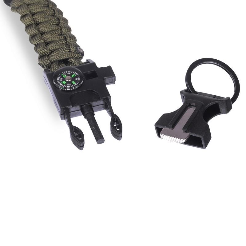 Мисливський браслет туристичний Paracord Fire Starter Bracelet TY-1616 Чорний (1008593-Khaki) - фото 4