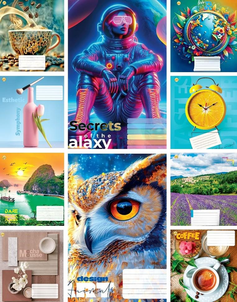 Зошити учнівські Тетрада Мікс 36ЛВ2 36 аркушів лінія 20 шт. в упаковці