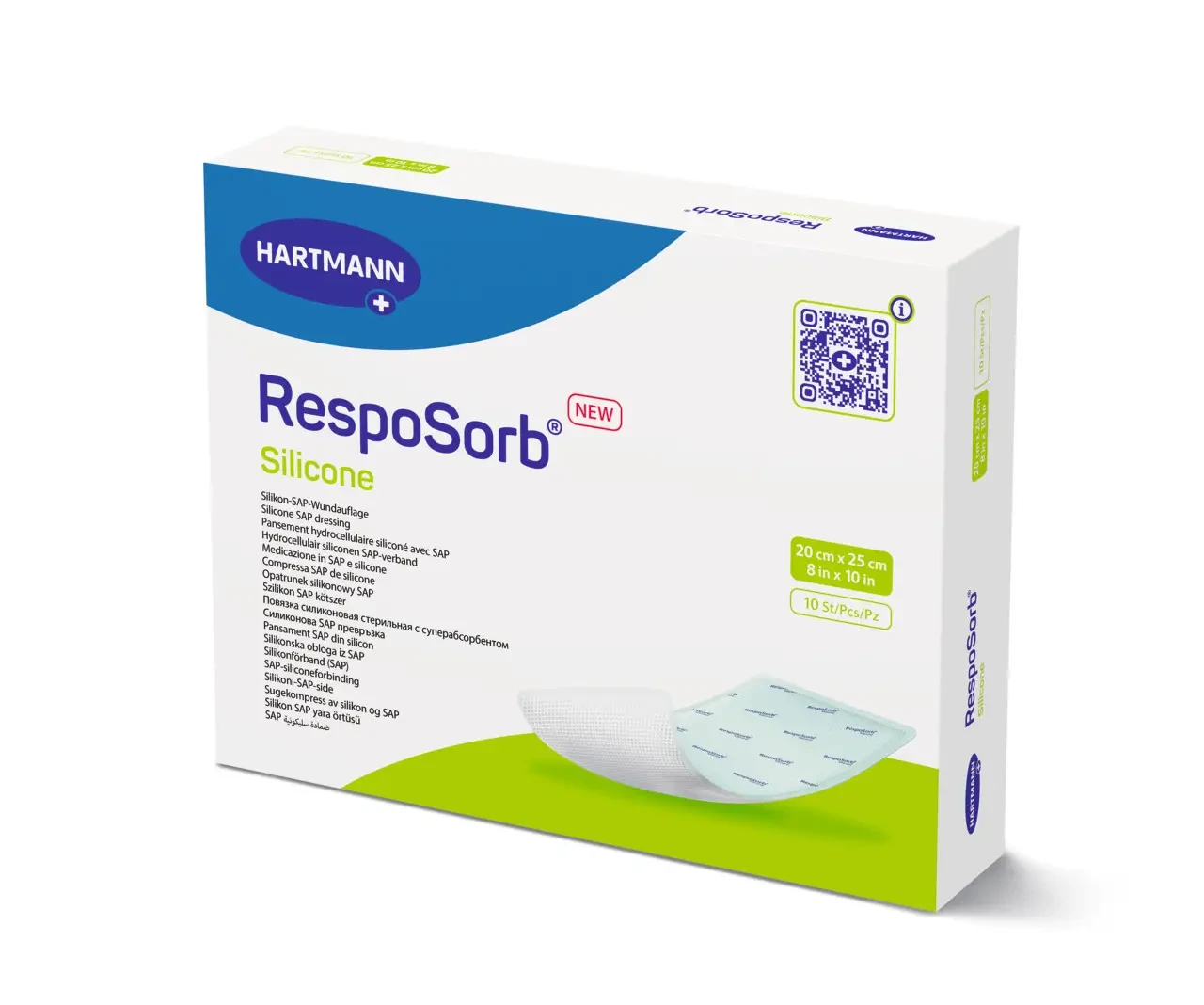 Повязка RespoSorb Silicone с суперабсорбирующим силиконовым полимером 20х25 см