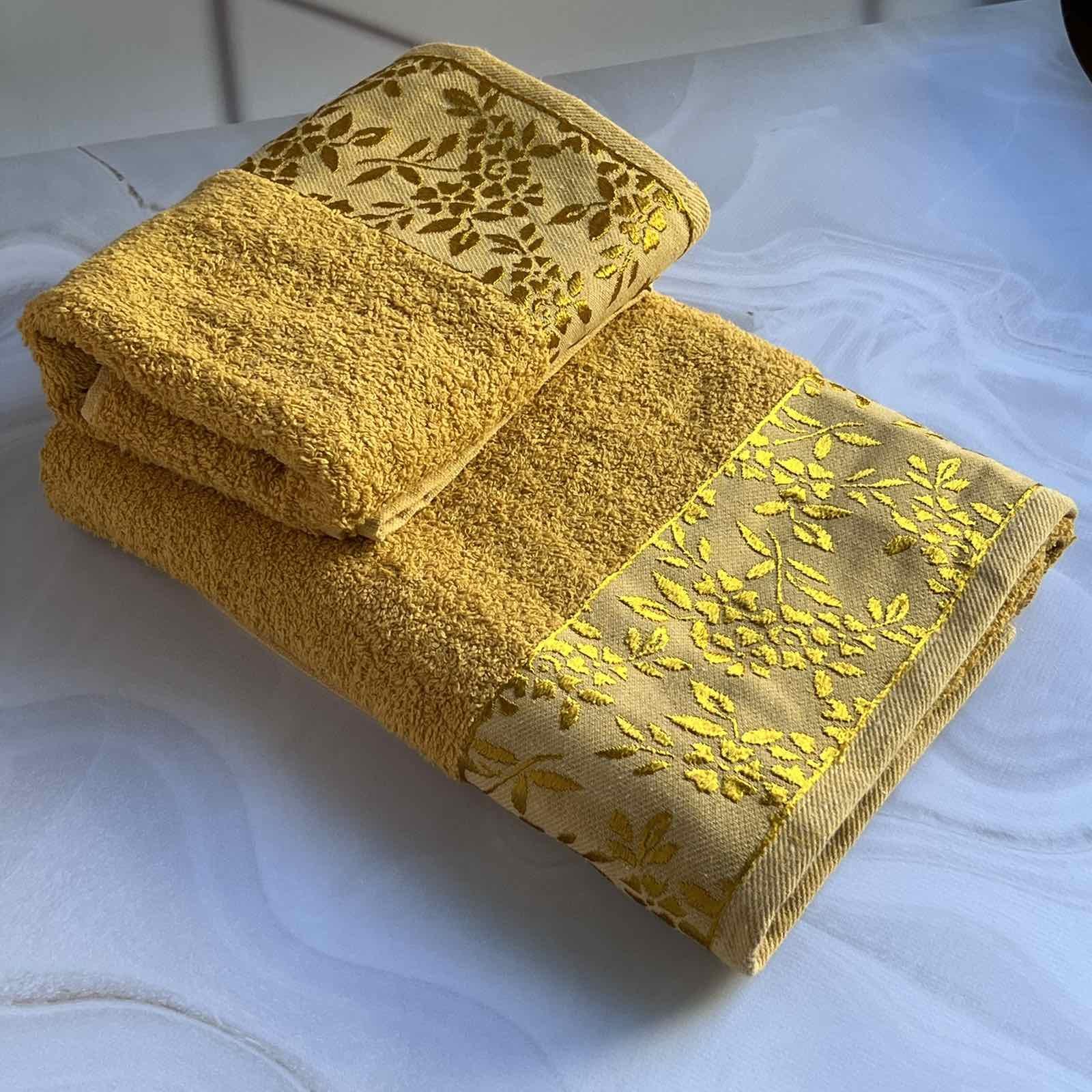 Набір рушників банне та для обличчя 70х40 см/50х90 см 2 шт. Жовтий (mame2v1cic1-sari) - фото 1 Набір рушників банне та для обличчя 70х40 см/50х90 см 2 шт. Жовтий (mame2v1cic1-sari) - фото 1