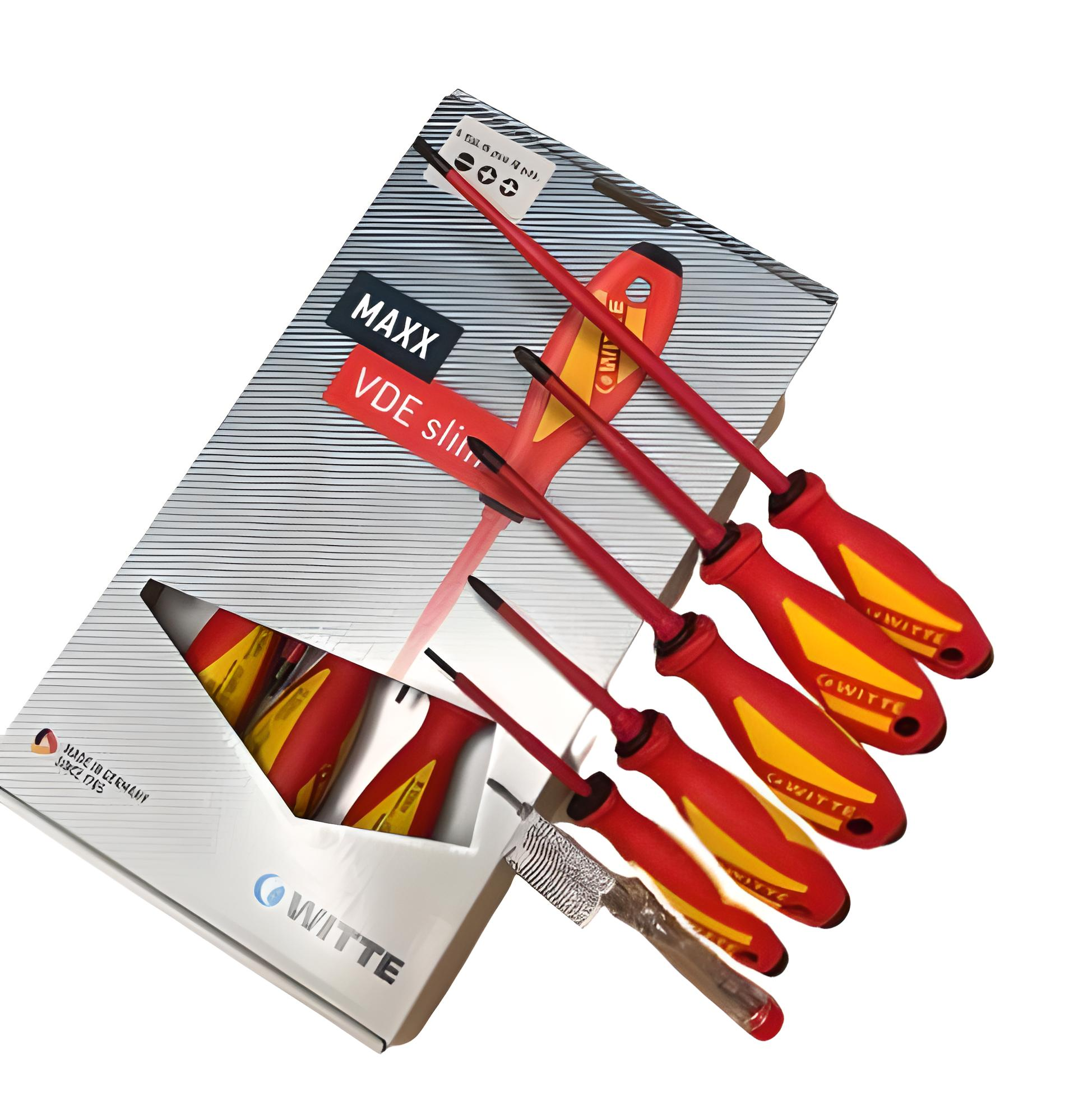 Набор диэлектрических отверток Witte Maxx Vde Slim 6 пр. SL/PZ/PZSL1+2