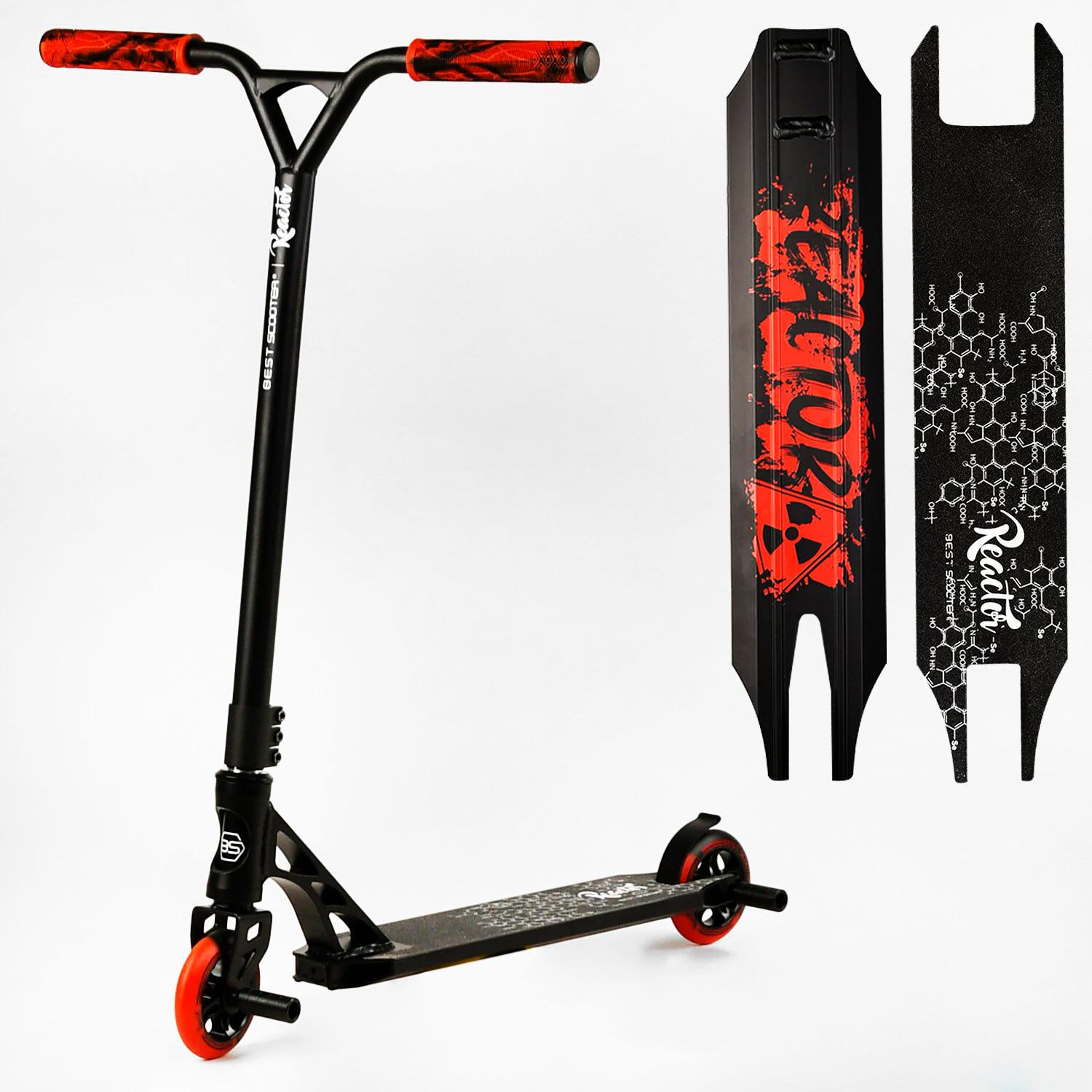 Самокат трюковый Reactor Hic-система пеги алюминиевый диск/дека колеса PU Black/Red (112772) - фото 9 Самокат трюковый Reactor Hic-система пеги алюминиевый диск/дека колеса PU Black/Red (112772) - фото 9