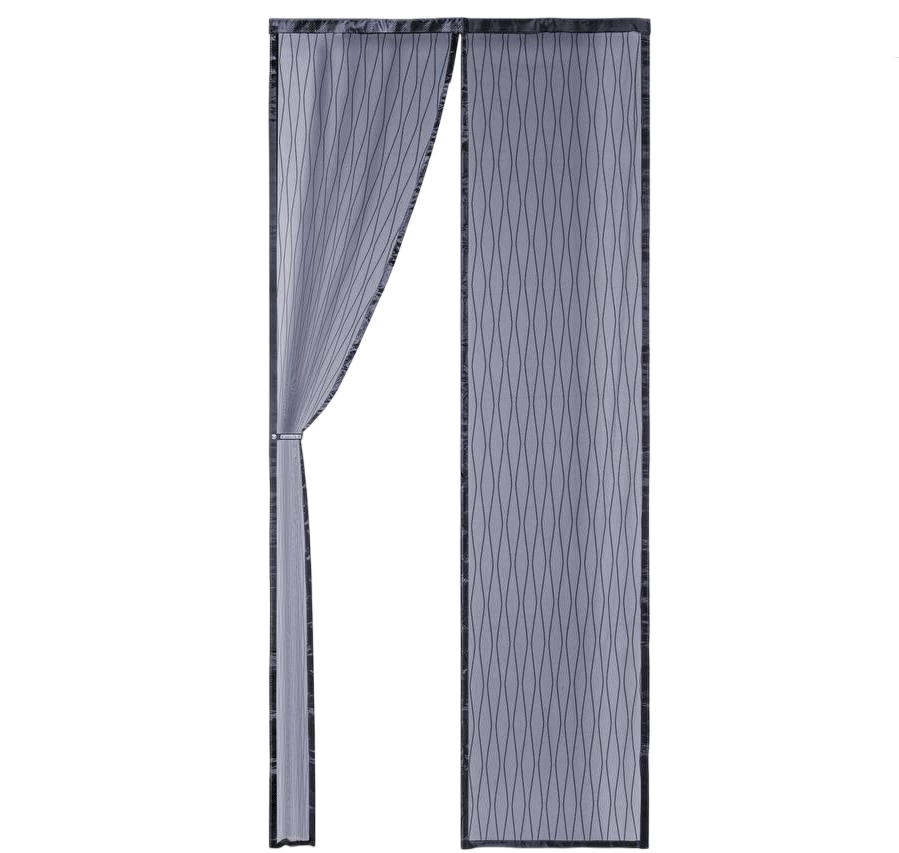 Москітна сітка на магнітах для дверей Fabrika з підхватом скловолокно 100х220 см Графіт (FK-100Х220)