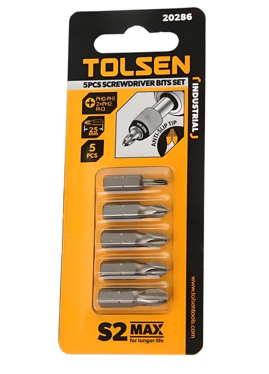 Биты с наконечниками крест Philips Tolsen Tools 25 мм 5 шт.