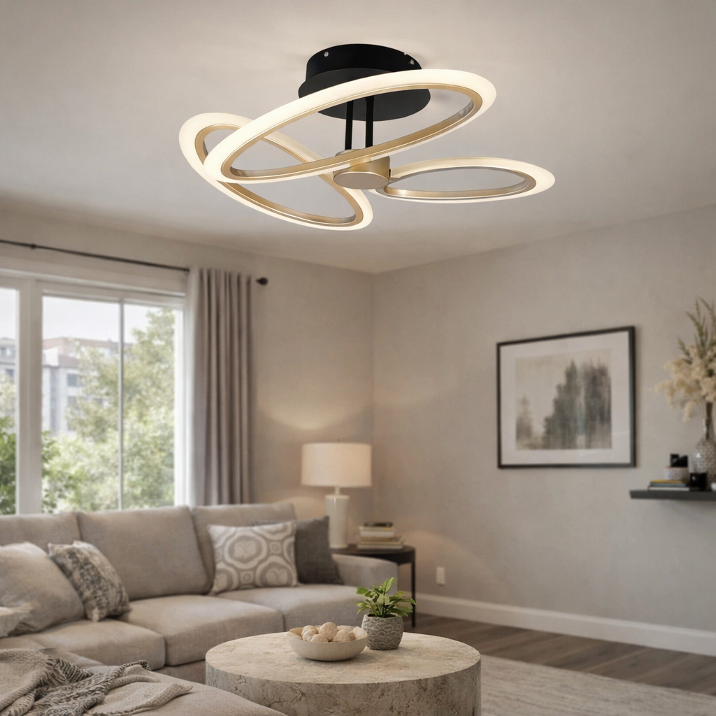 Люстра Ellipse Flow LED 3 режима 50W (20326/3CF+BK)