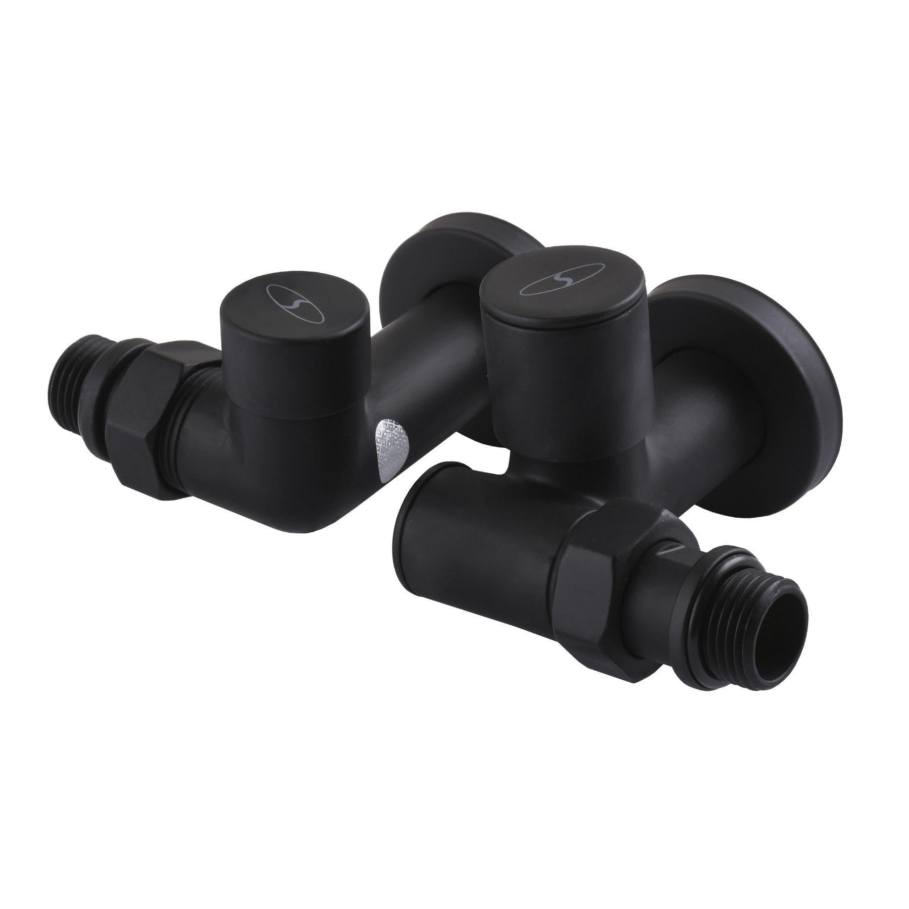 Набор угловой кран вентильный с американкой Solomon LUX 1/2" 7777 TEN 2 шт. Black (000020286)