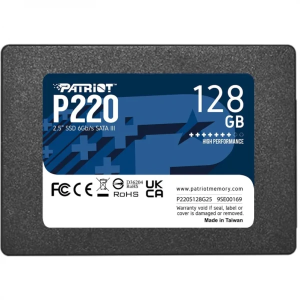 SSD-накопитель Patriot P220 128Gb SATA III 2,5" 3D NAND (P220S128G25)