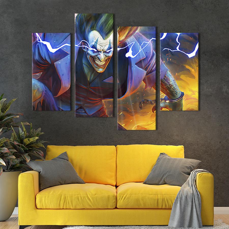 Картина модульная из 4 частей Mad Joker Demon M 89x56 см (717-42) Картина модульная из 4 частей Mad Joker Demon M 89x56 см (717-42)