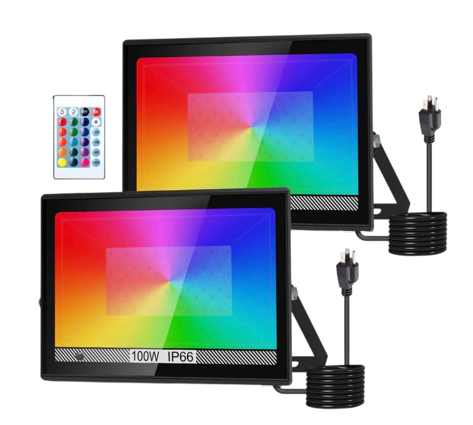 Прожектор ультратонкий светодиодный TSUN 100 Вт RGB 2 шт. Прожектор ультратонкий светодиодный TSUN 100 Вт RGB 2 шт.