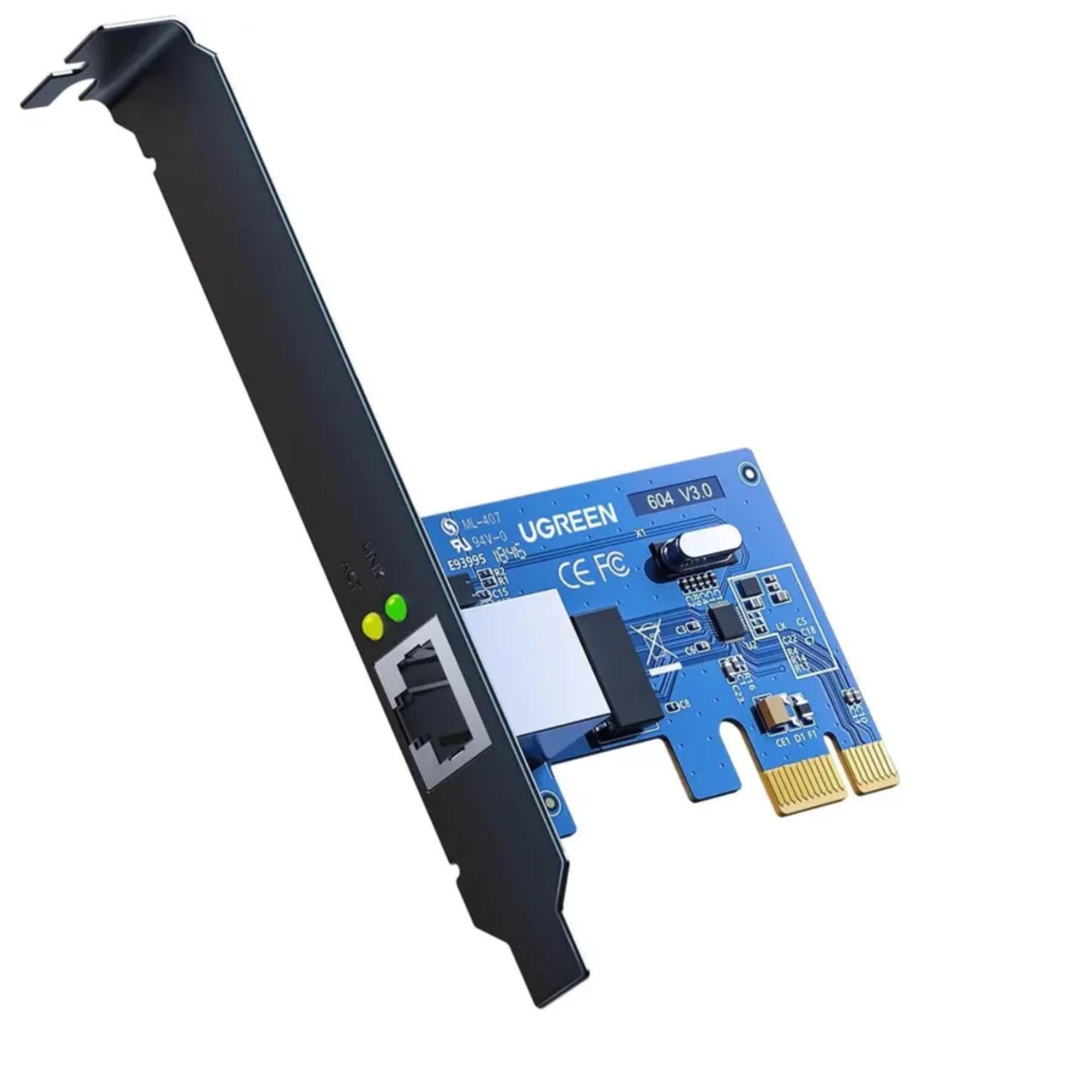 Сетевая карта PCI-E UGREEN US230 RJ45 1000 Мбит/с Черный (30771)