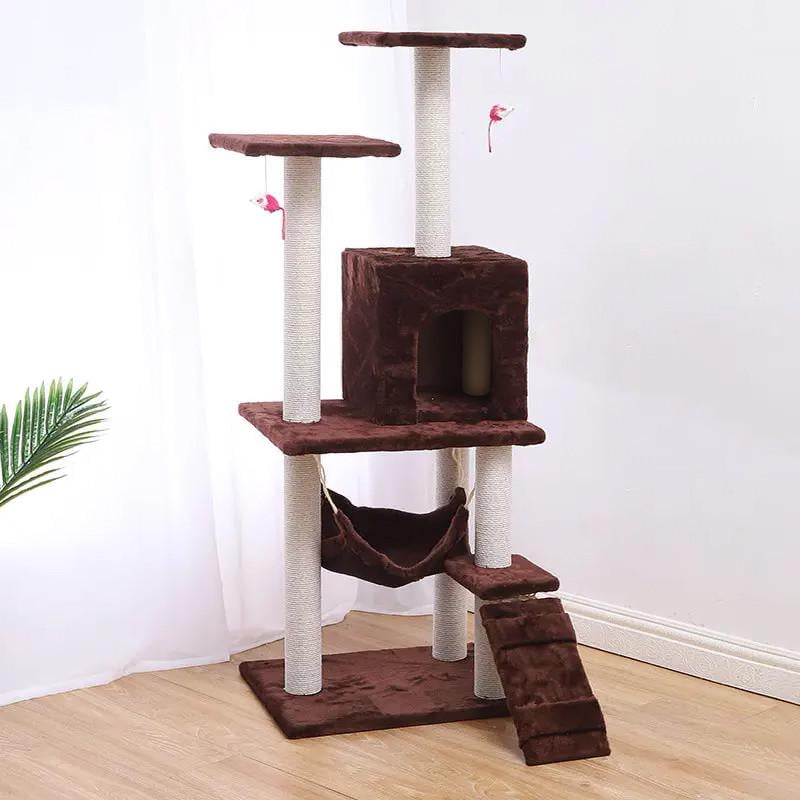 Когтеточка-домик Taotaopets 047707 Brown дряпка для кота кошки 140x54x30 см Когтеточка-домик Taotaopets 047707 Brown дряпка для кота кошки 140x54x30 см
