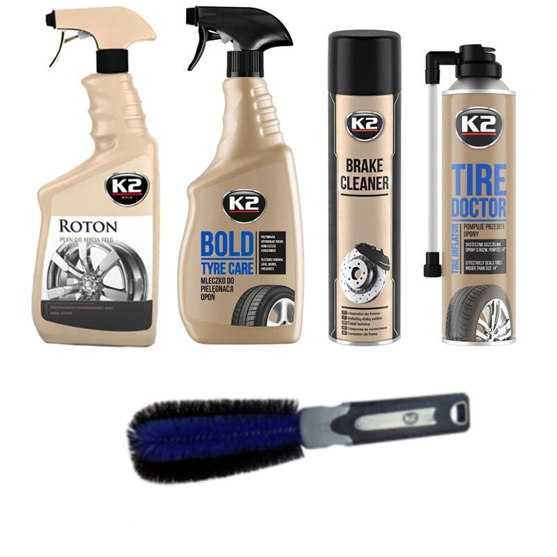 Набор для автомобильного ухода за дисками и шинами K2 5 ед. (na_159)