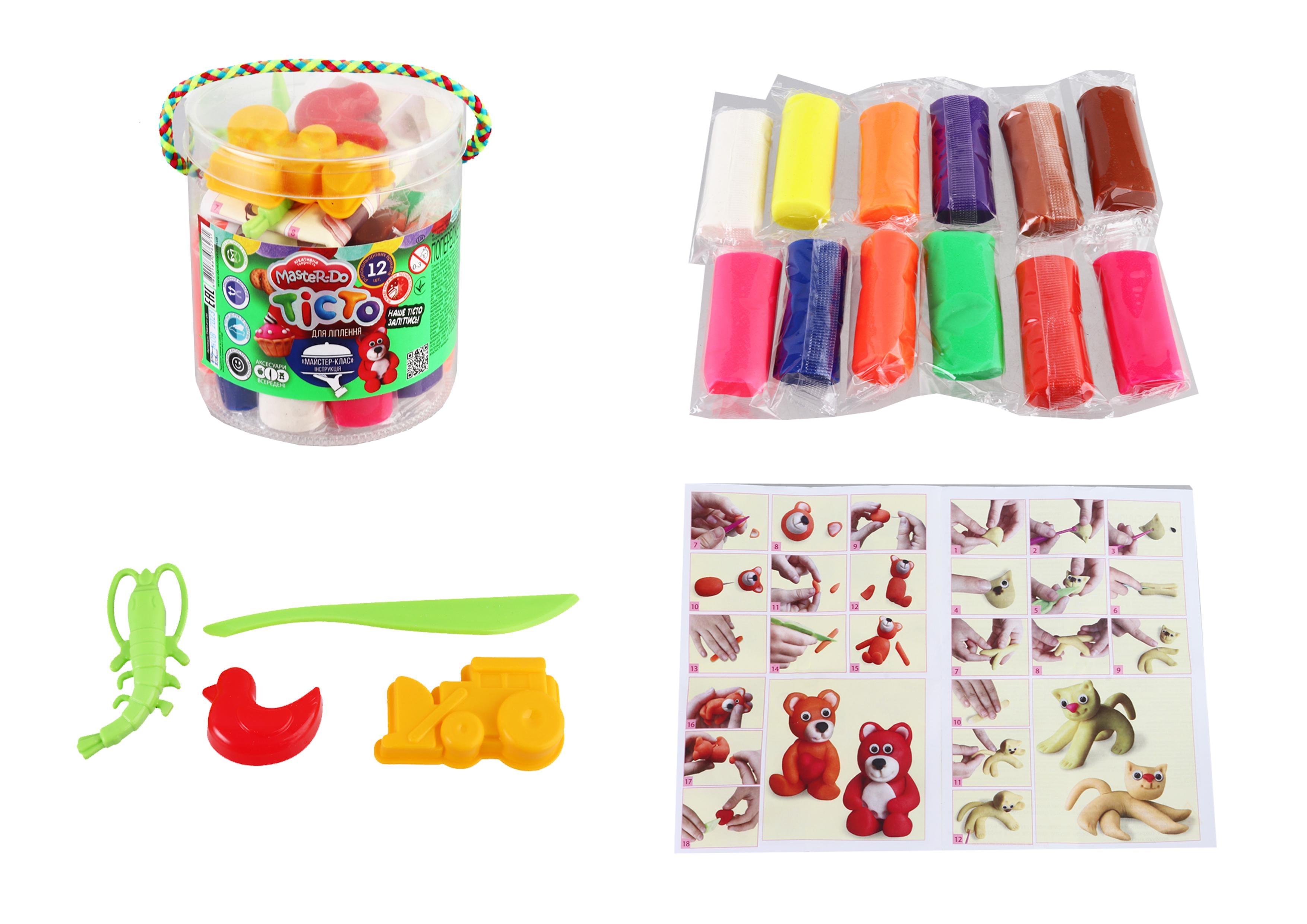 Набір творчості тісто для ліпки Danko Toys Master Do туба 12 кольорів (MTT-68325)