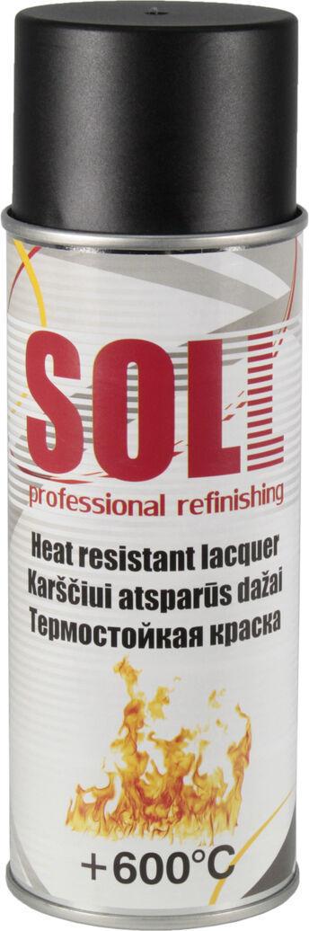 Краска-спрей высокотемпературная SOLL Decor Lux 400 мл 600 С Черный (S700012)