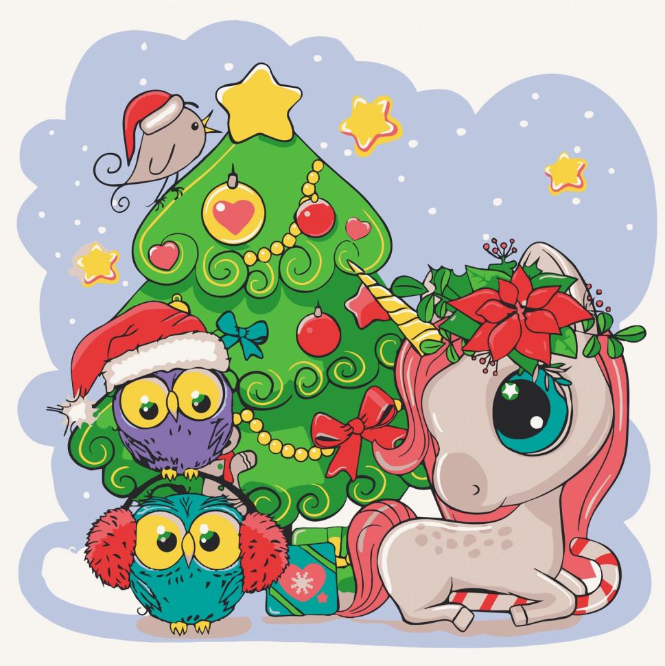 Картина по номерам ART CRAFT Единорожек с друзьями 30x30 см без коробки (ACR-15553-AC)