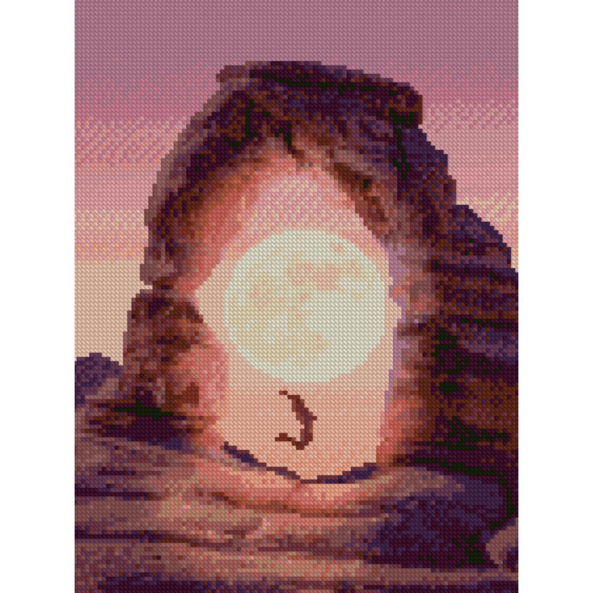 Алмазная мозаика Strateg Розовое новолуние 30х40 см (Str-HX053)