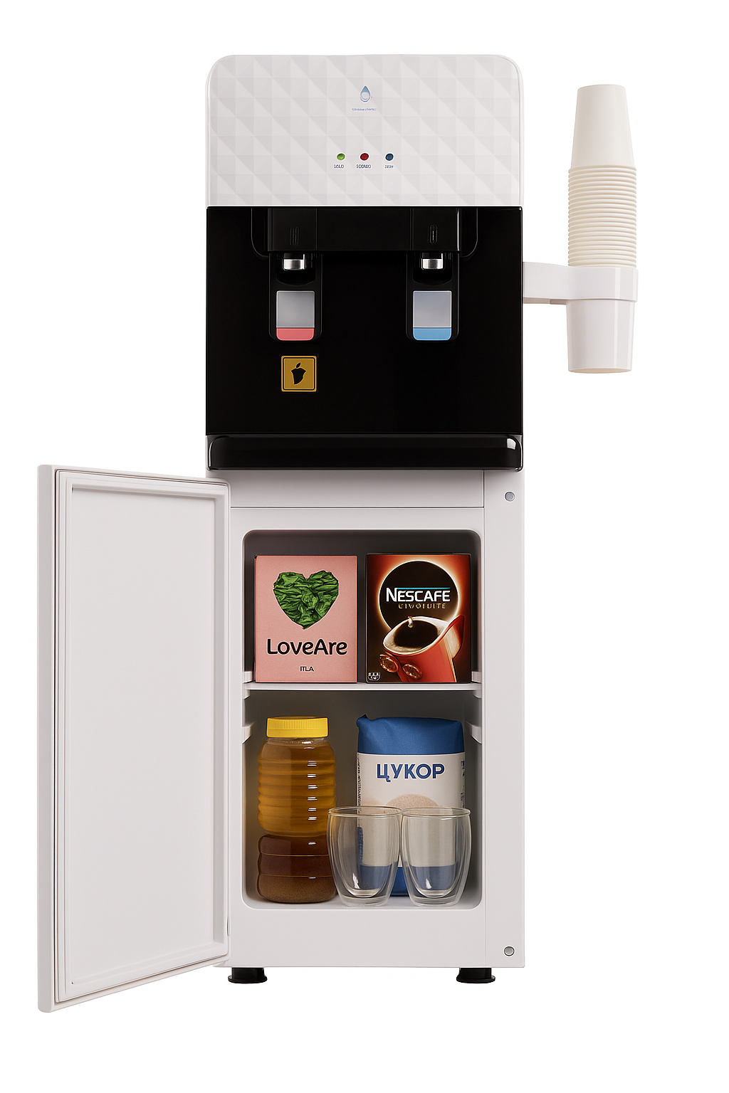 Кулер для воды напольный Clover LB-LWB5X88 со шкафчиком нагрев без охлаждения