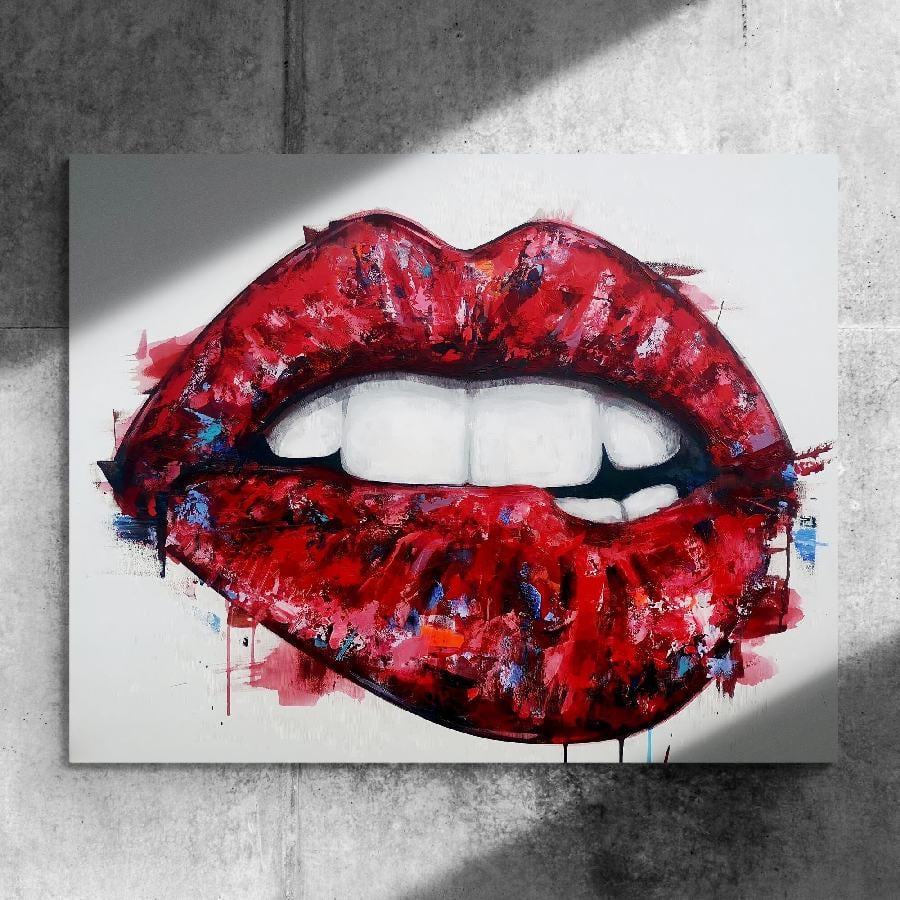 Картина на холсте HolstPrint Красивые красные губы 50х70 см (RK0191)
