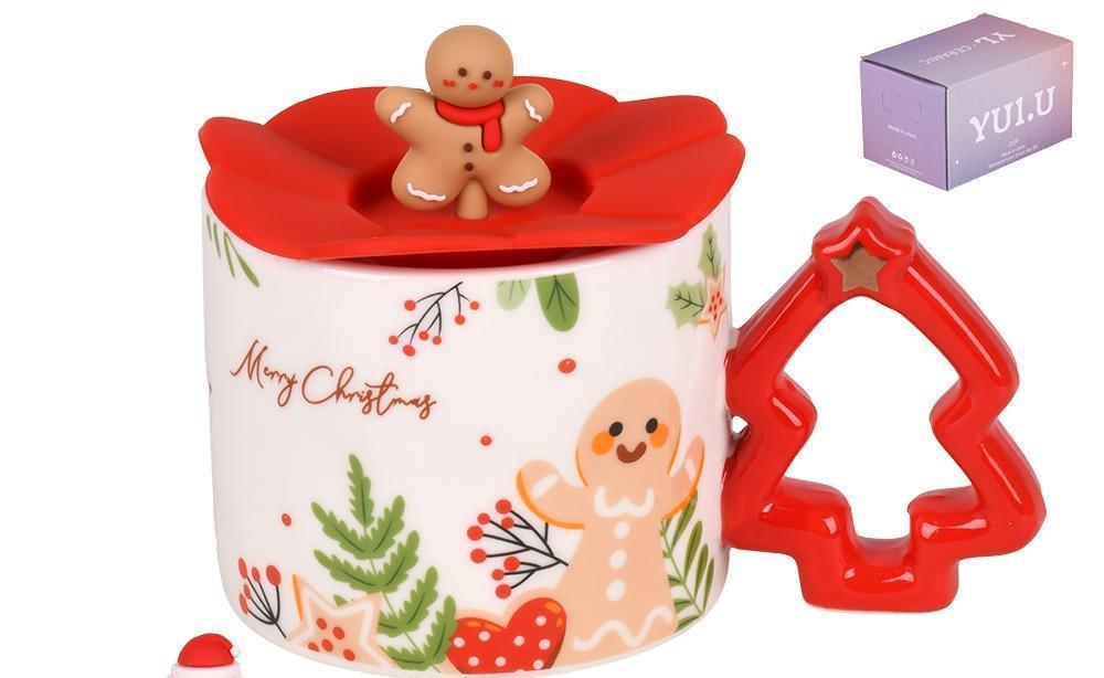 Чашка новогодняя с крышкой Merry Christmas 450 мл (R34159) Чашка новогодняя с крышкой Merry Christmas 450 мл (R34159)