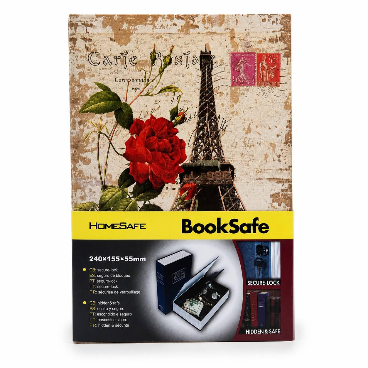 Книга-сейф HomeSafe PARIS металлический тайник 24х15,5х5,5 см с замком (M1196)