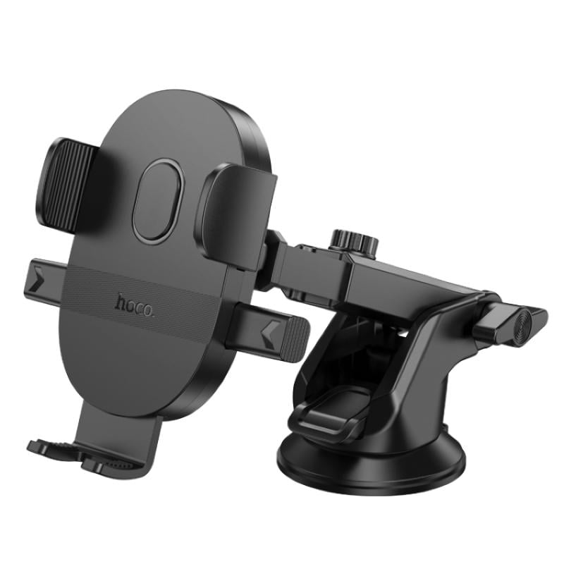 Автотримач для телефона Hoco H19 Mighty one-button car holder center console Black (6942007601580)