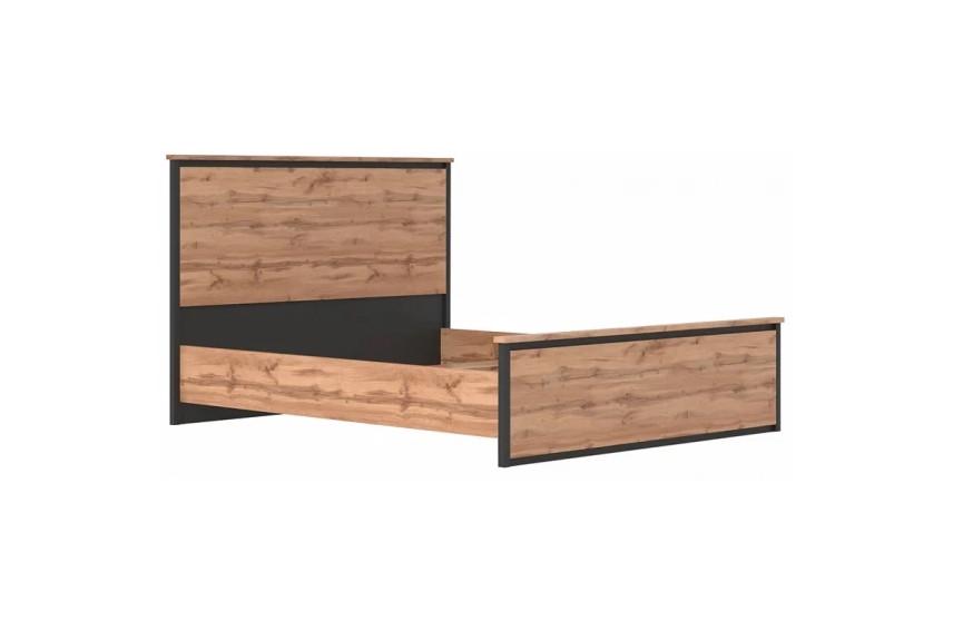 Кровать двуспальная Гербор Чос LOZ160 без основания под матрас 160x200 см Дуб Тахо/Черный (GRB-1198)