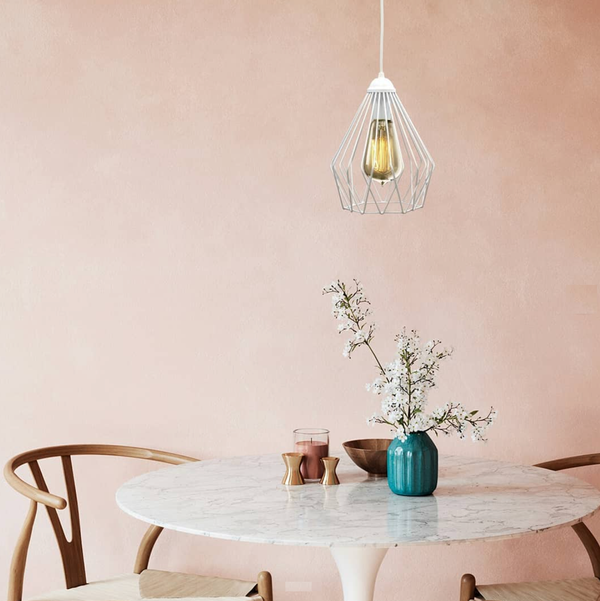 Подвесной светильник MSK Electric Silvia NL-05371 в стиле лофт E27 40 Вт IP 20 Белый (1269247388) - фото 2