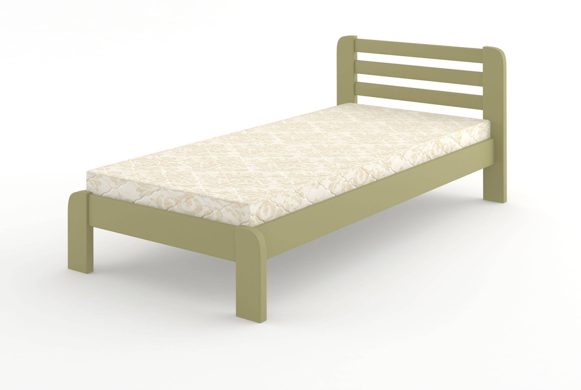 Ліжко дитяче дерев'яне Mebigrand Лівія RAL1020 70x190 см Оливковий (MBG-2653)