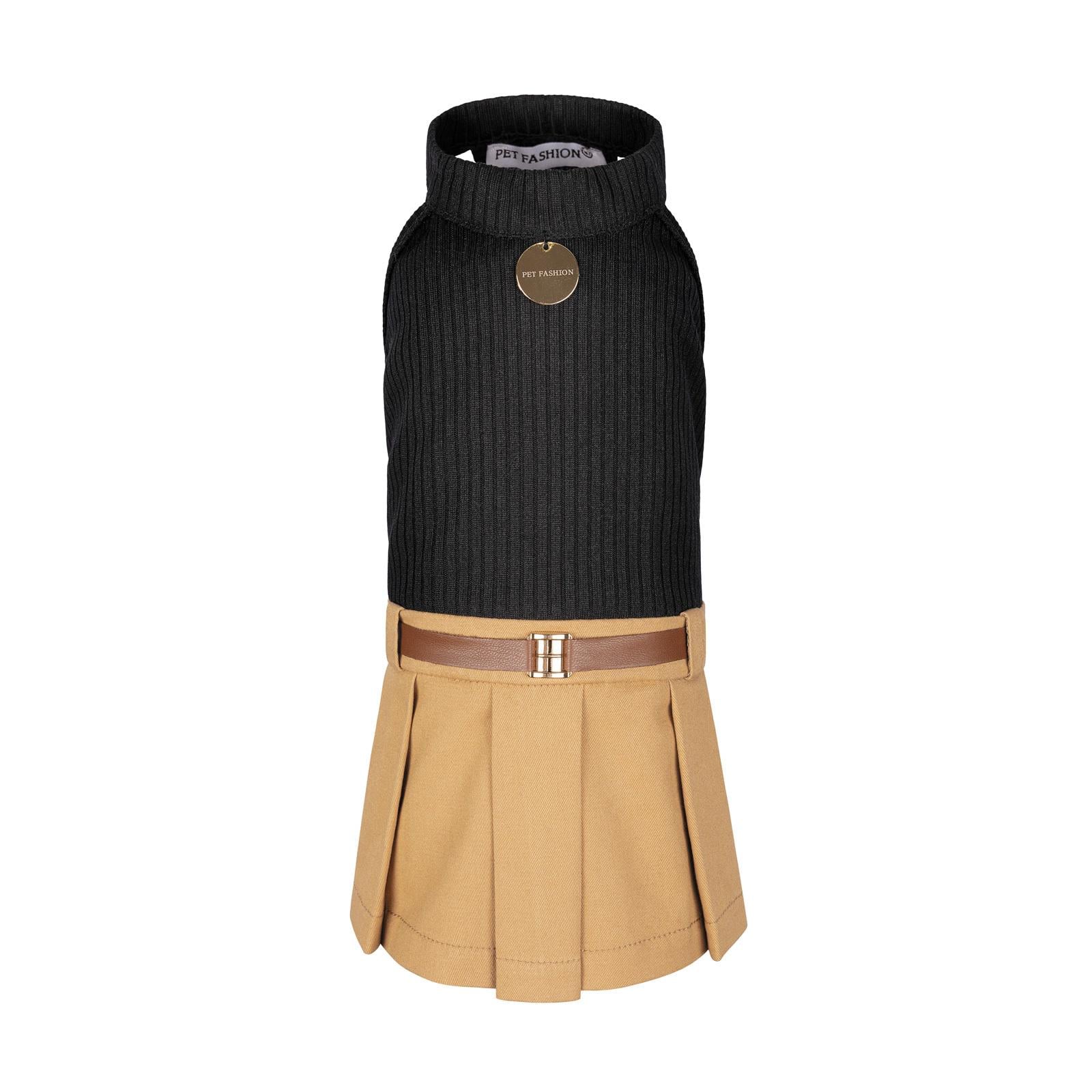 Платье Pet Fashion Chic XS Капучино с черным (4823082424962)
