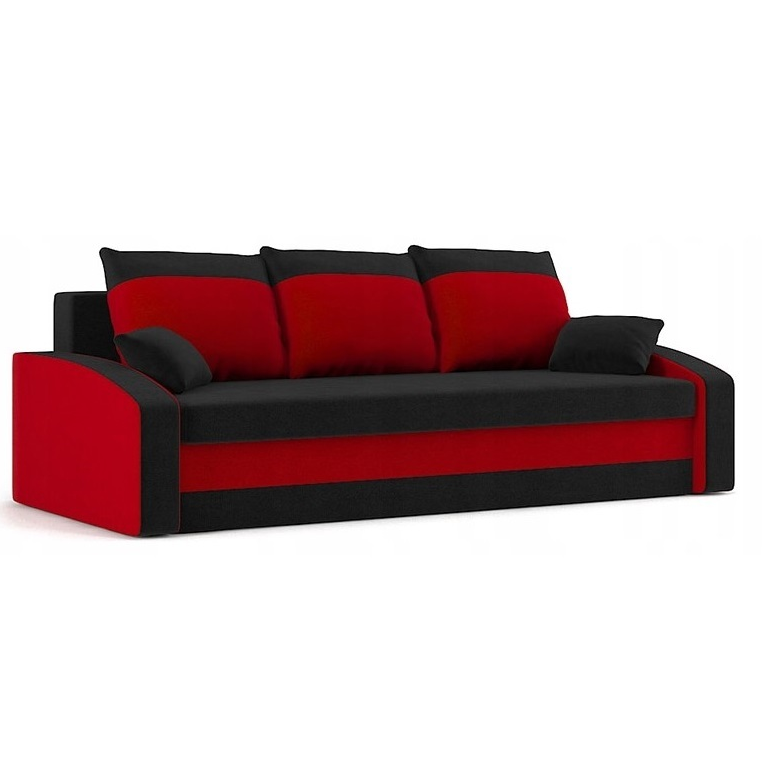 Диван Хелвет 225х90 см Черный/Красный (28118850)