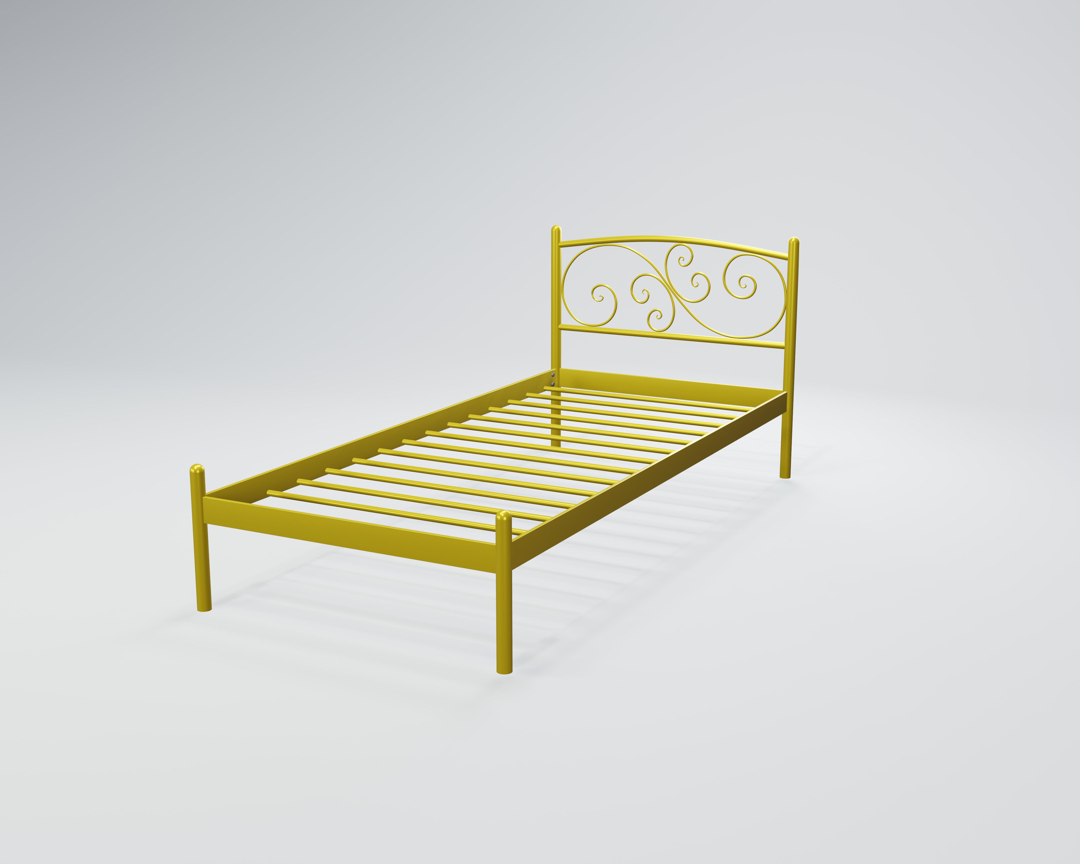 Кровать металлическая Лилия Мини 80x200 см Желтый