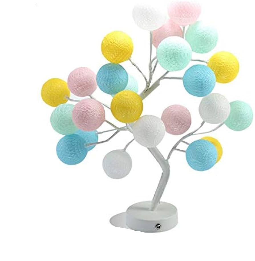 Лампа настольная SFK-28 Дерево с цветными шарами 24 LED 220V портативная с регулируемыми ветвями теплое свечение