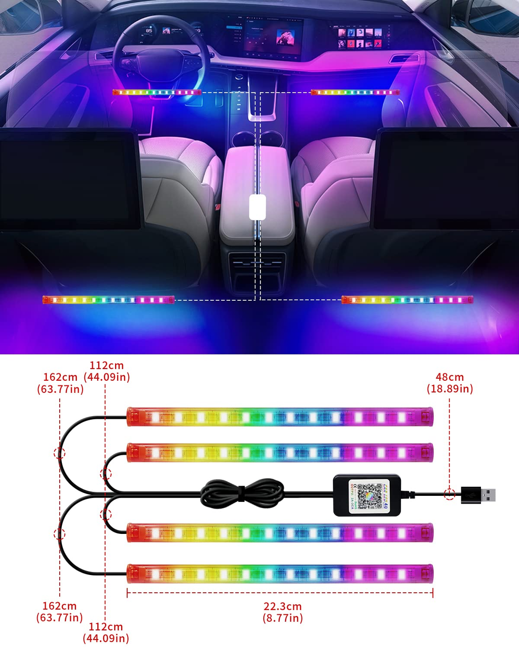 Подсветка автомобильная Terra Neon RGB с пультом (1938809173) - фото 4