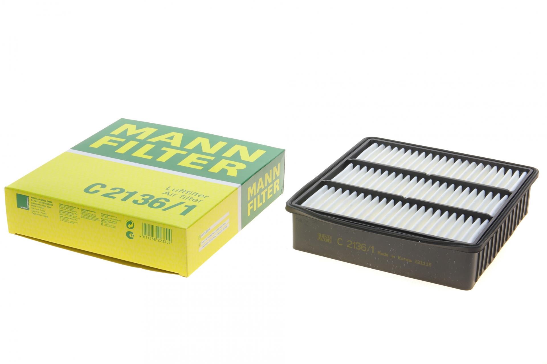 Фильтр воздушный Mann-Filter для Mitsubishi Colt 1,3/1,6 96-04/Lancer 1,3-2,0 96-08/Outlander 2,0/2,4 16V 03-07 (C 2136/1)
