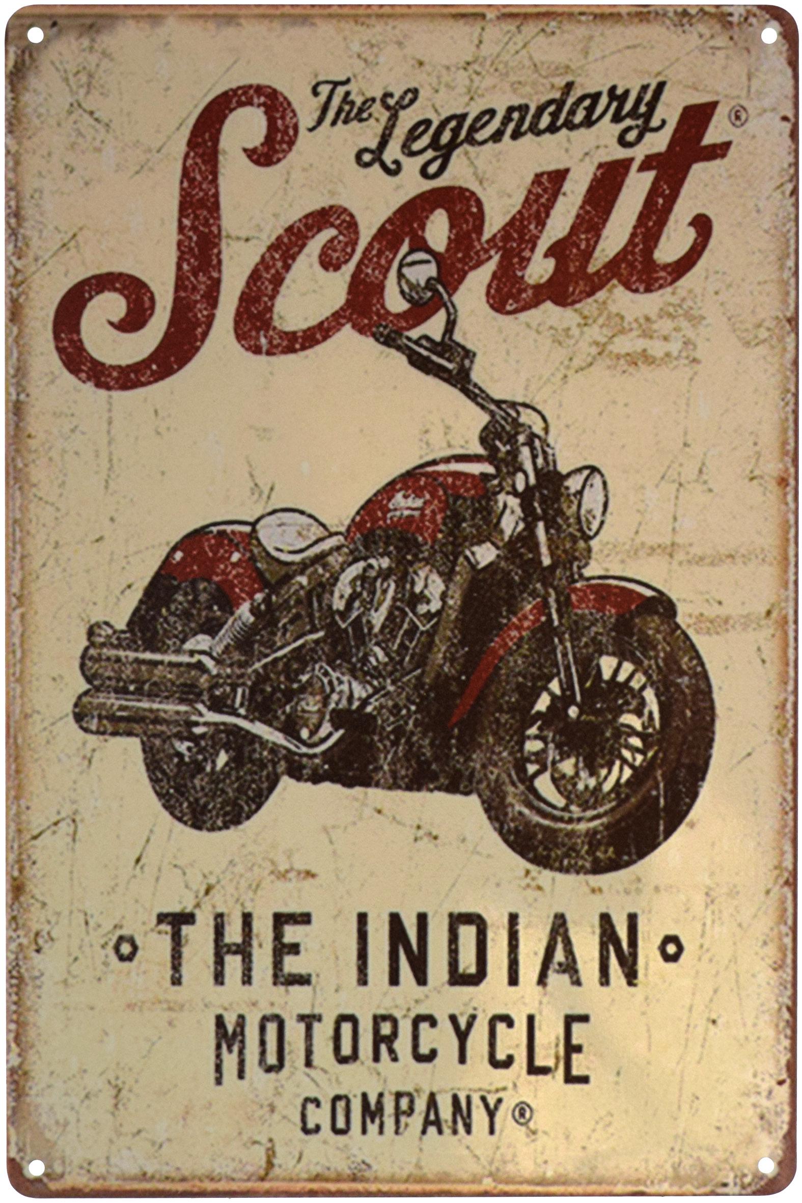 Табличка металлическая The Indian Scout 20x30 см