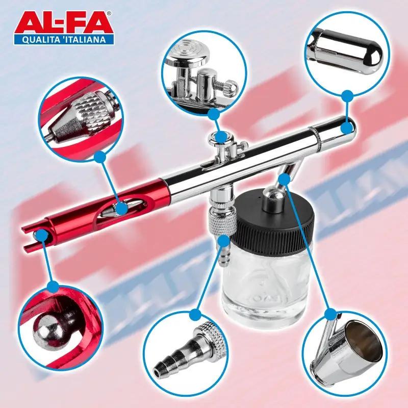 Аерограф із набором AL-FA ALAPAG-01 подвійний регулятор сопла (10894) - фото 9 Аерограф із набором AL-FA ALAPAG-01 подвійний регулятор сопла (10894) - фото 9