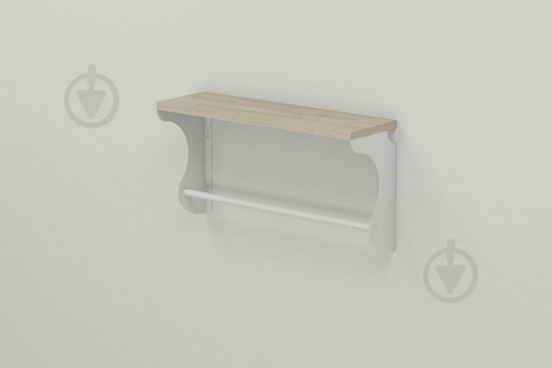 Полиця настінна Ferrum-decor Юзібі 270x700x150 метал Білий ДСП Сонома 16 мм (UZI0053)