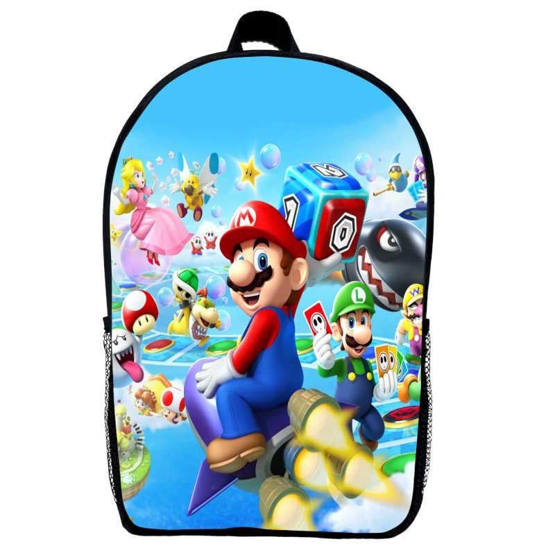 Школьный рюкзак детский с принтом Марио Mario 02 29х21х9 см 5 л Черный (2216186549)