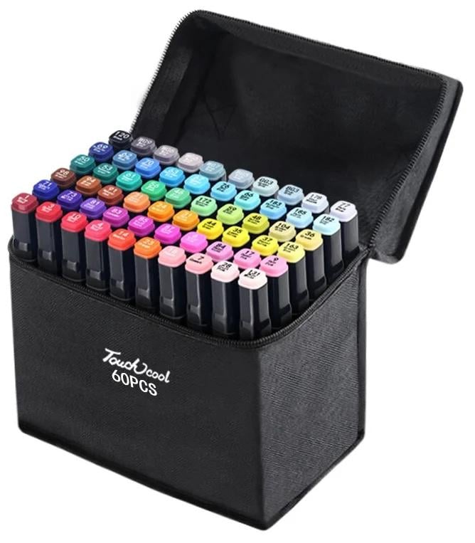 Набор двухсторонних скетч маркеров для рисования Touch 60 шт. (HA-223) Набор двухсторонних скетч маркеров для рисования Touch 60 шт. (HA-223)