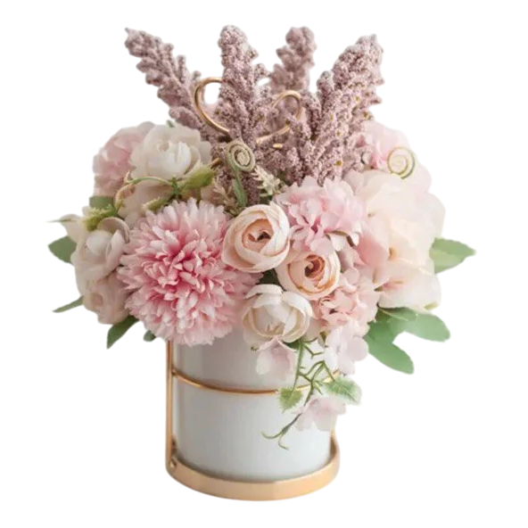 Композиция искусственных цветов в вазоне C00576-2 Розовый