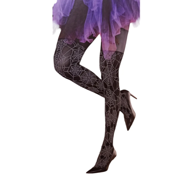 Колготки на Хэллоуин с паутиной 20-50 den S Черно-белый (28748749)