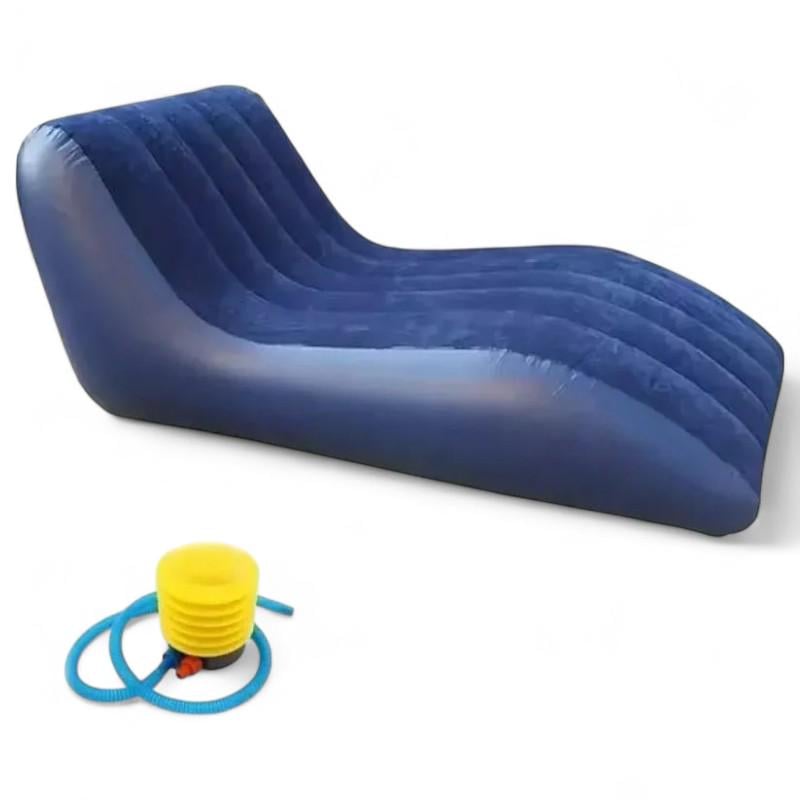 Надувное кресло с насосом S-образной формы Синий (160х90х60 см) - фото 6 Надувное кресло с насосом S-образной формы Синий (160х90х60 см) - фото 6