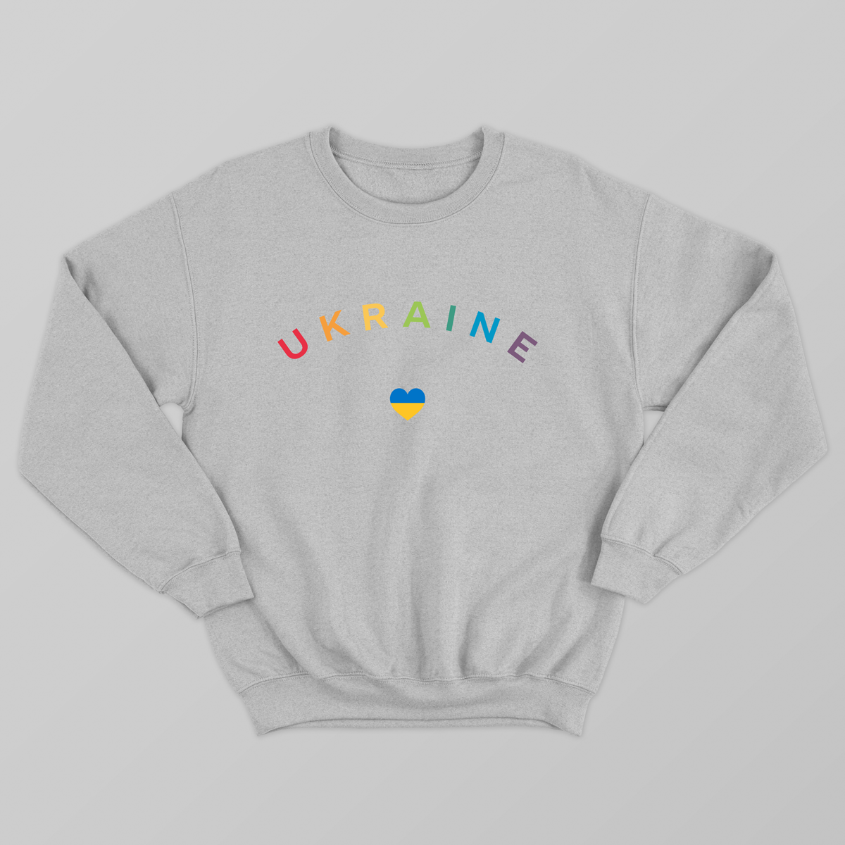 Свитшот унисекс UFree Shop с рисунком Ukraine heart XXL Серый (S-0010-3-XXL)