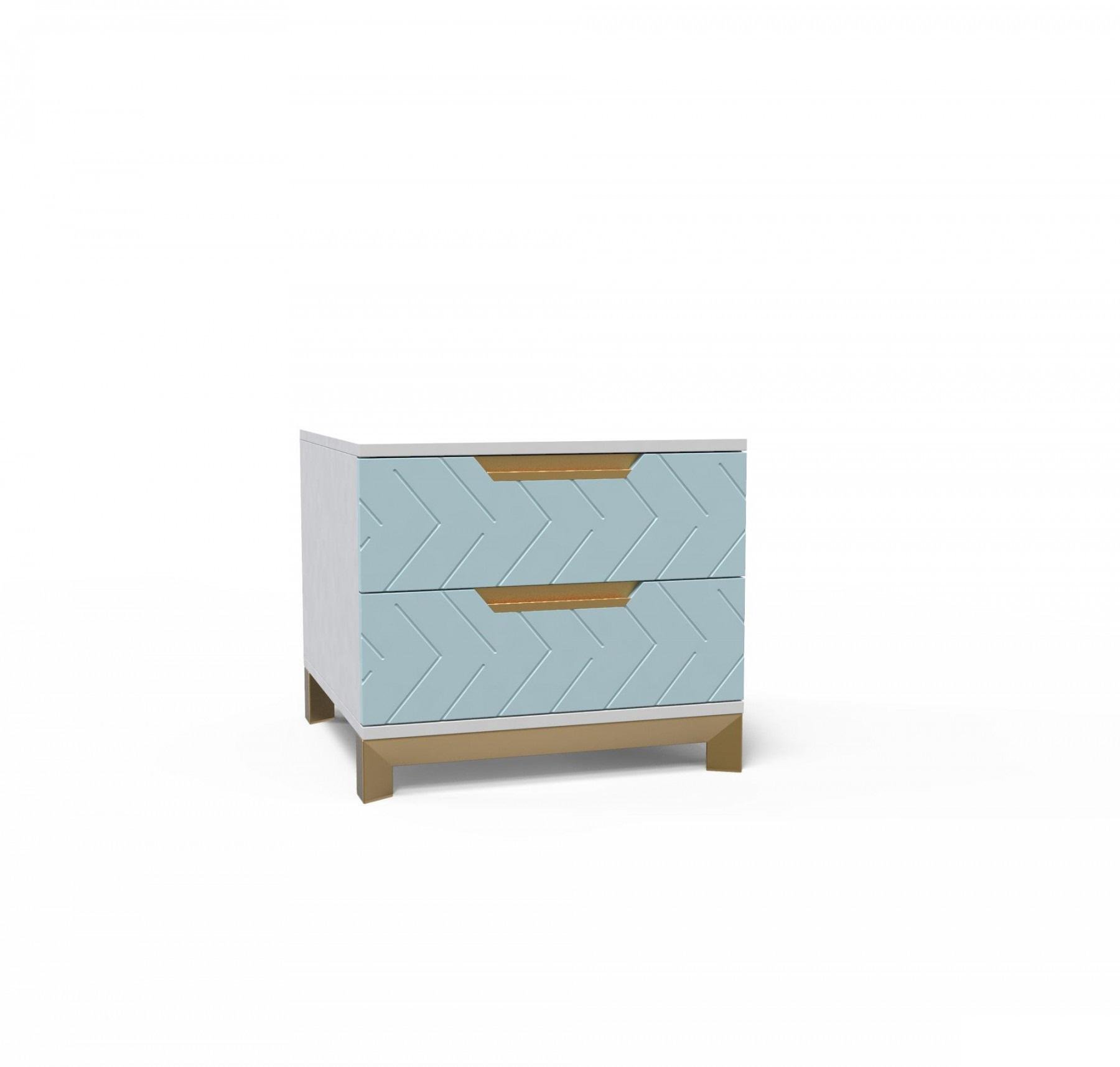 Тумба прикроватная Artinhead Swan ламинированная ДСП/МДФ Аляска/Голубая лагуна - фото 2 Тумба прикроватная Artinhead Swan ламинированная ДСП/МДФ Аляска/Голубая лагуна - фото 2