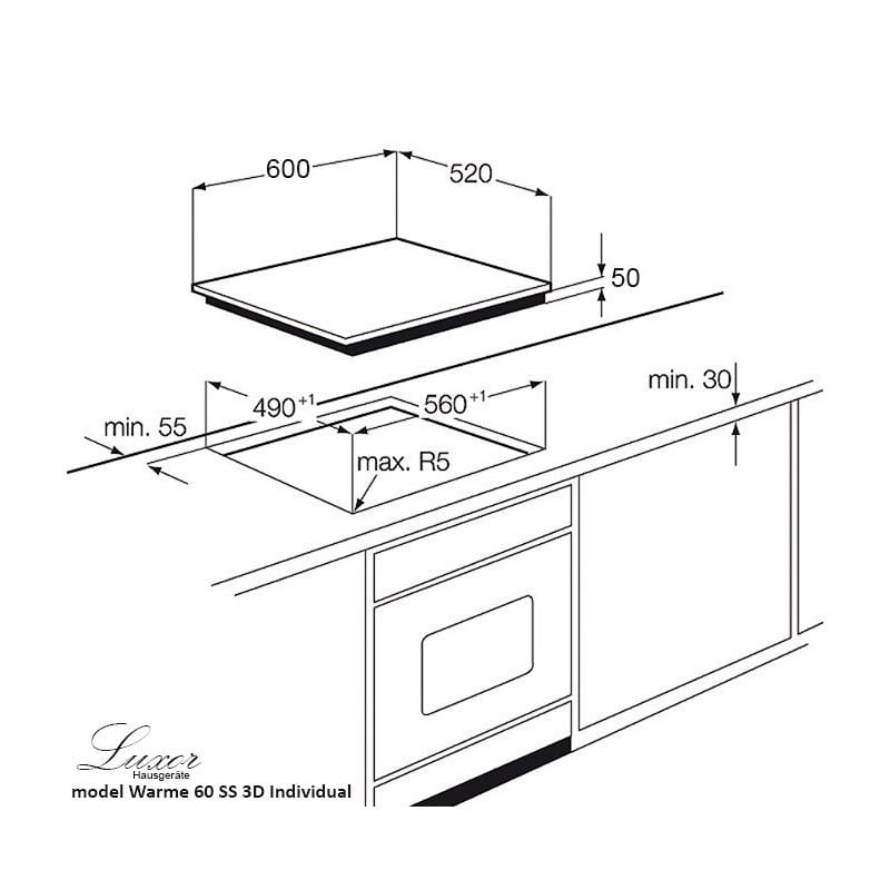 Варочная панель индукционная Luxor Warme 60 SS 3D Individual Keep Warm + металлическая защита стекла Черный - фото 10