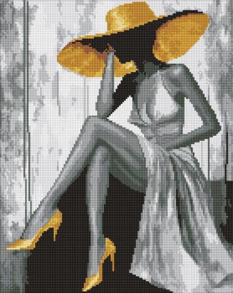 Алмазная мозаика Ideyka Золотая дама 40x50 см (Id-AMO8243)